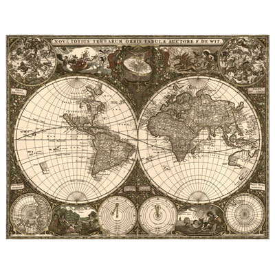 ウォールステッカー antique_map01